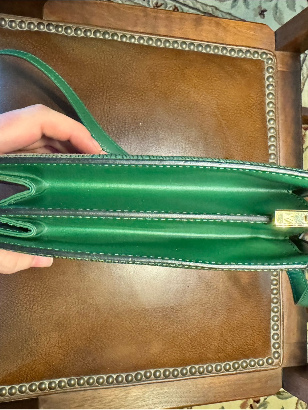 Louis Vuitton Green Epi Vintage Capucine - Picture 13 of 14